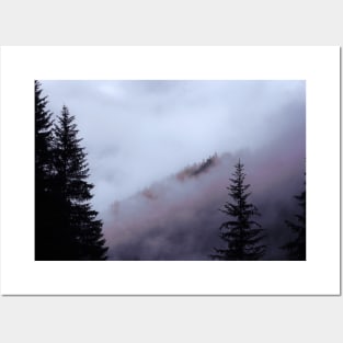 cloudy mountain forest Posters and Art